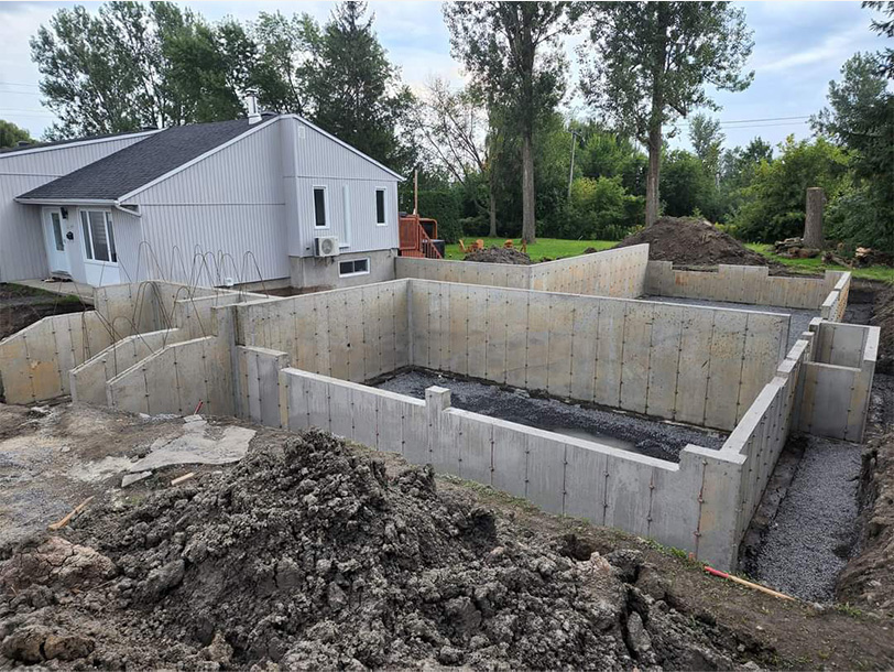 fondation de béton Brossard